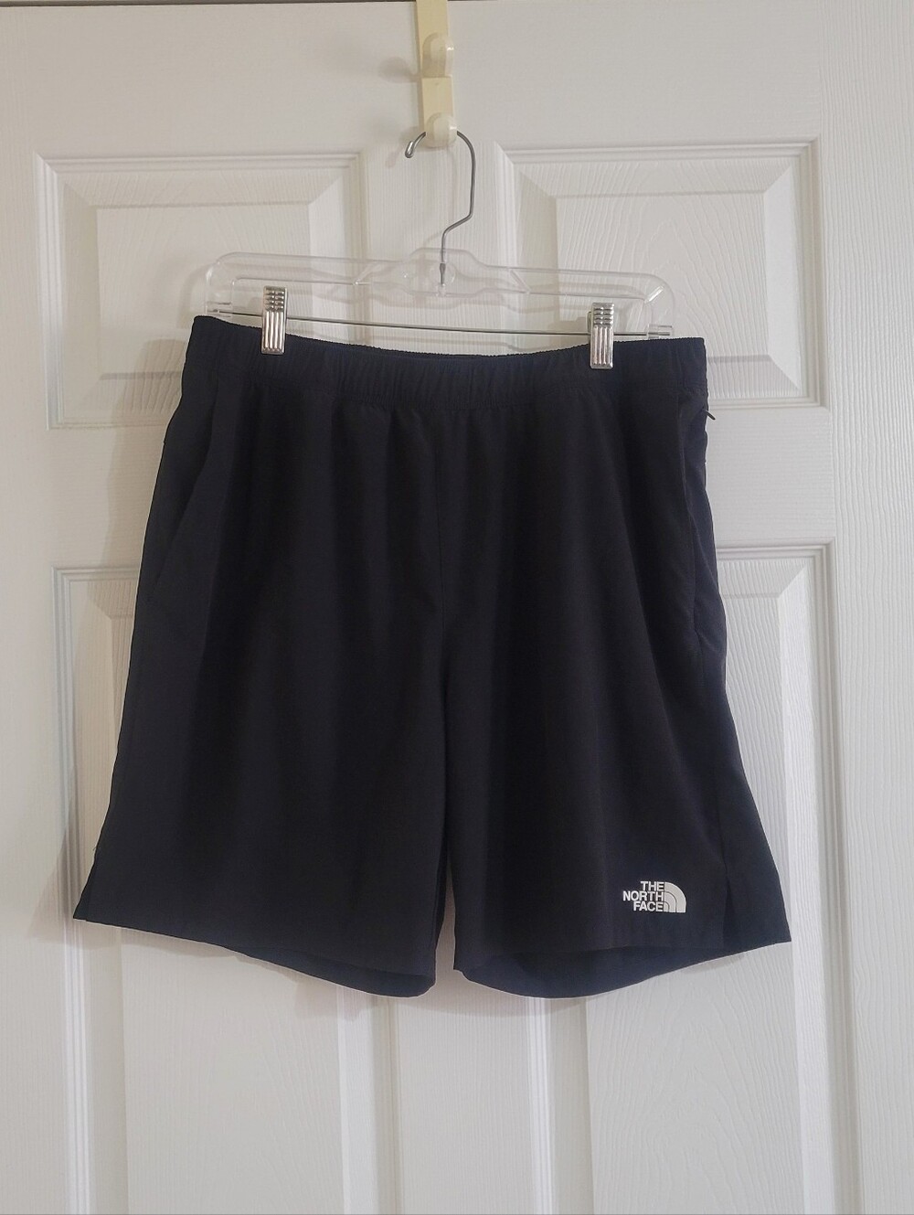 The North Face Men's Black Athletic Shorts with White Logo